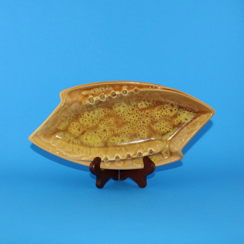 Mid Century Modern Ashtray Mustard Brown